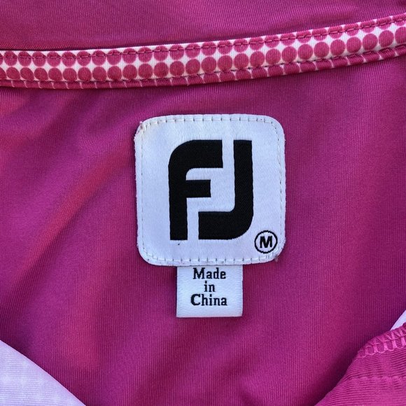 Footjoy Pink Fox Logo Golf Short Sleeve Polo Shirt | Size Medium - Picture 6 of 7